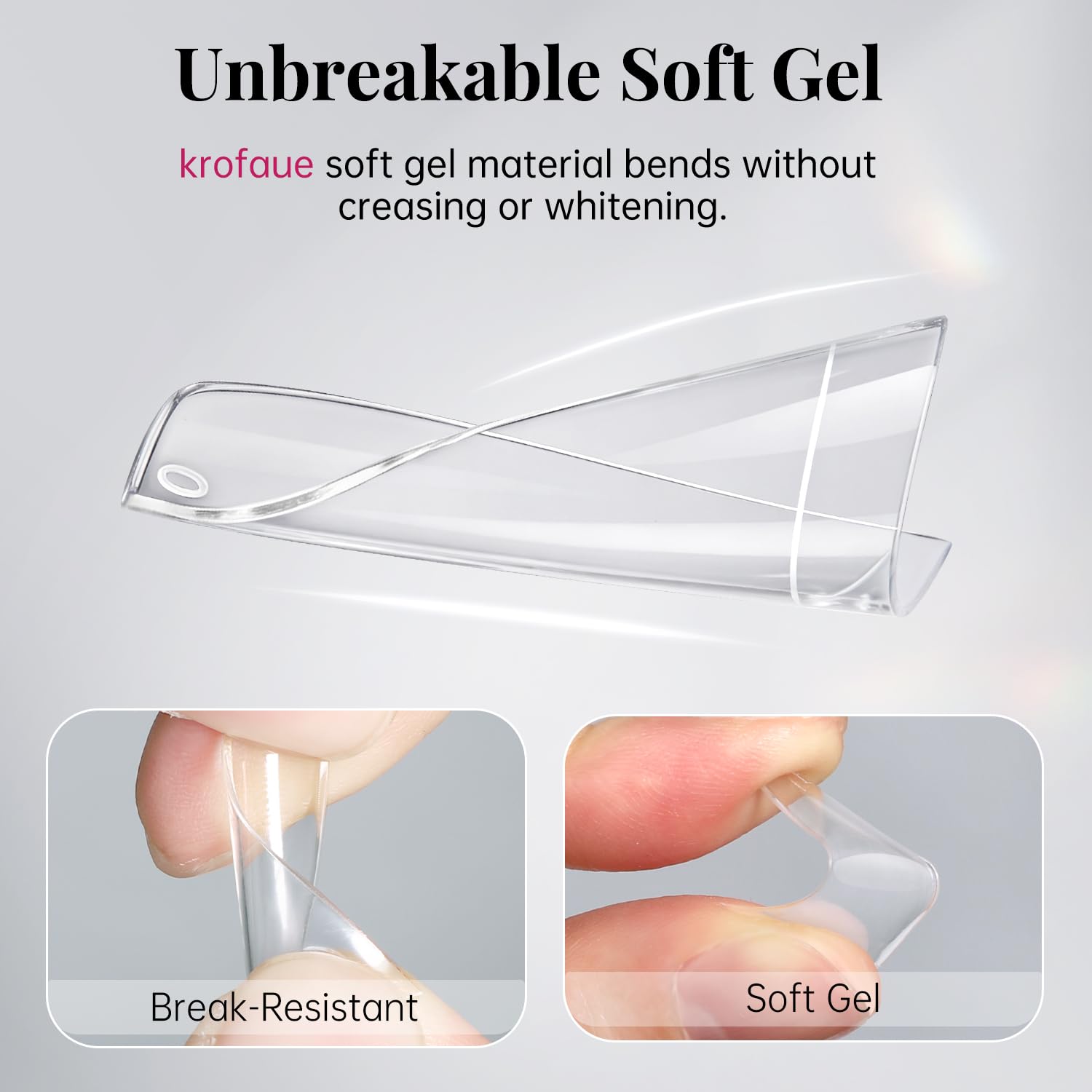 Krofaue natural look nail tips with color that holds without streaking