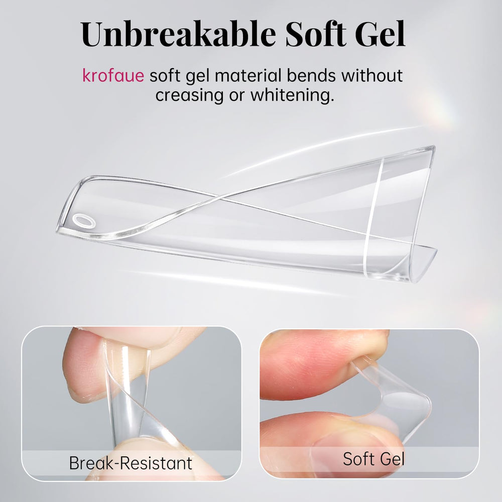 Krofaue natural look nail tips with color that holds without streaking