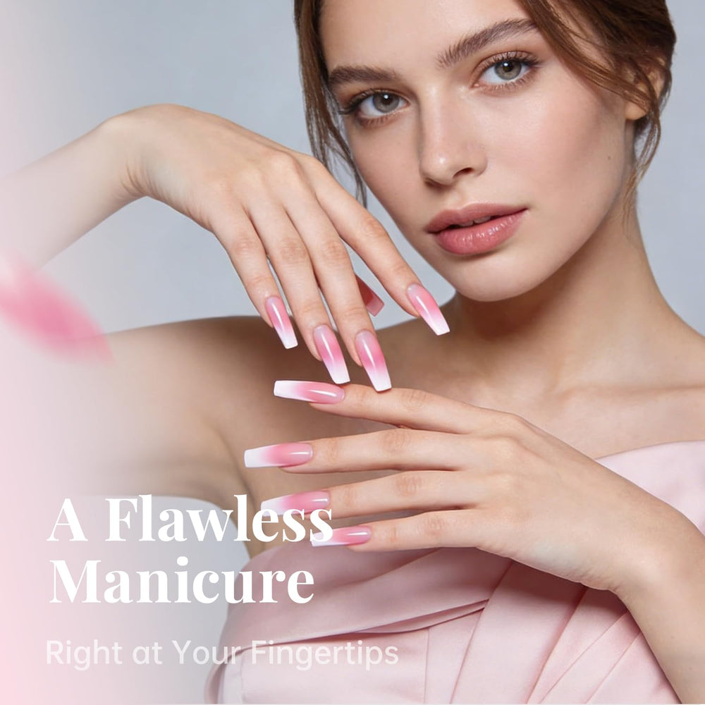 krofaue natural-looking French tips with strong color hold