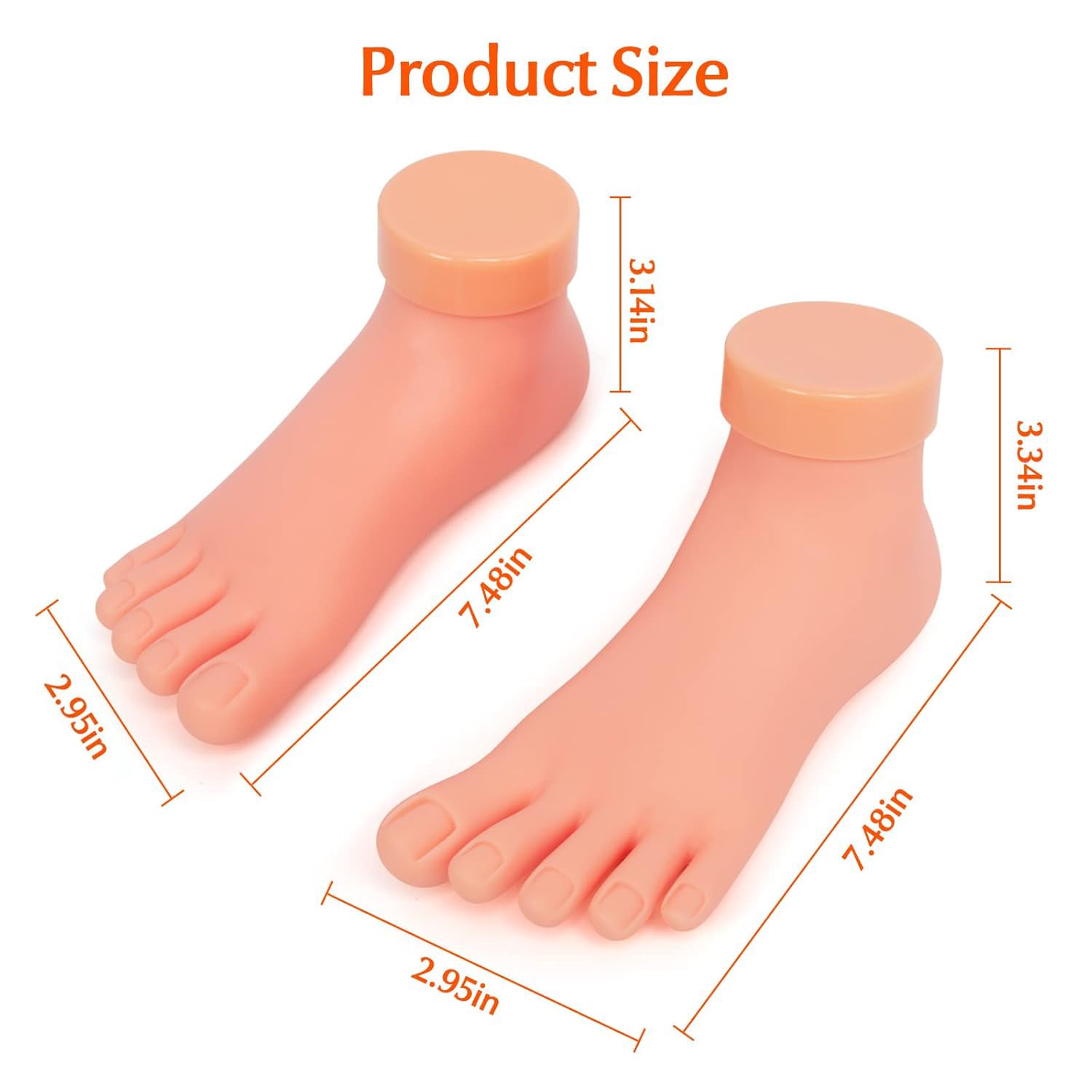 krofaue Practice Foot Model right: two-pack for balanced nail tips training.