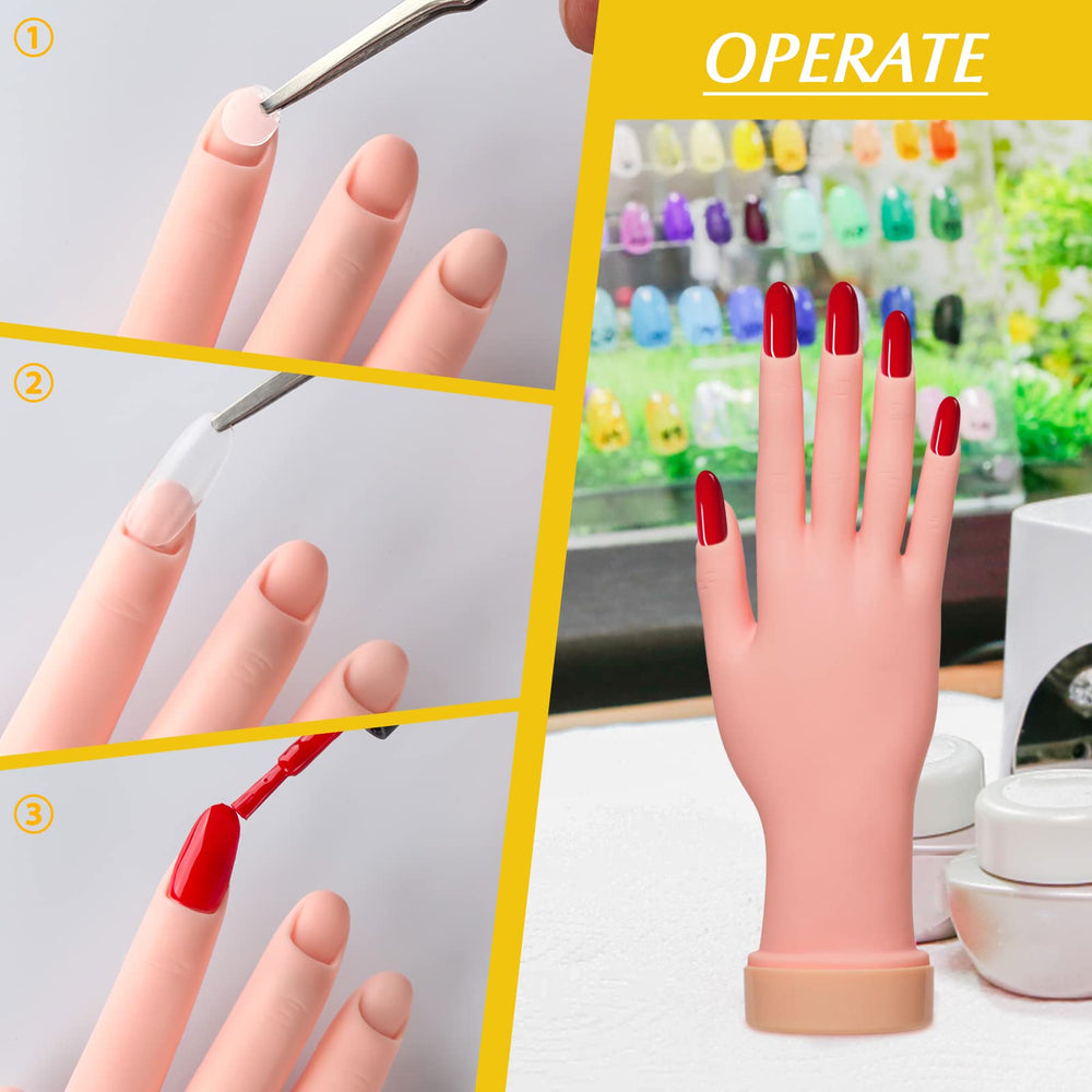 Krofaue reusable acrylic practice hand for repeated nail art sessions