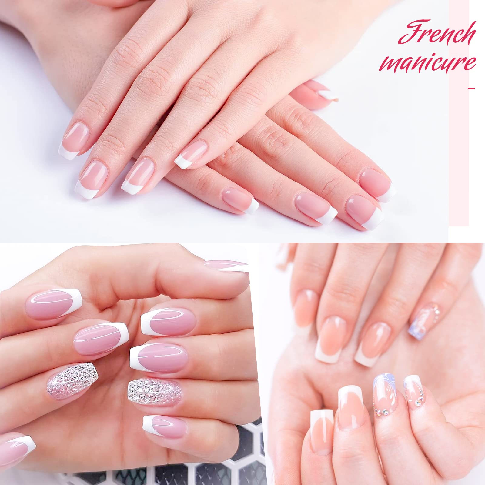 Krofaue Set de uñas francesas para crear tu estilo.
