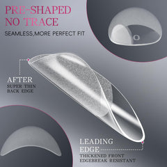 Krofaue soft gel almond tips—flexible, natural-looking and strain-free.