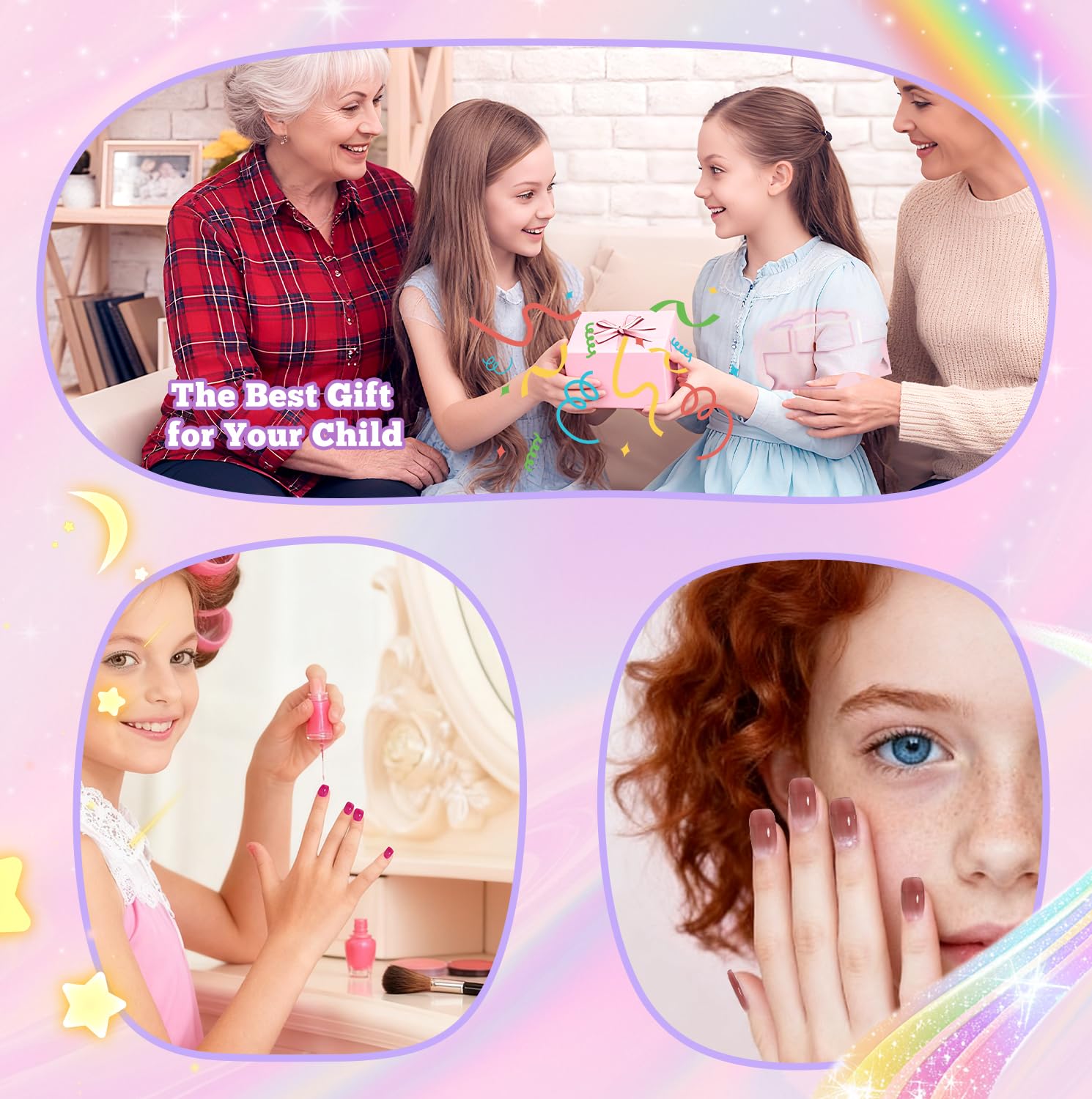 Krofaue soft gel kids nails are breathable and light