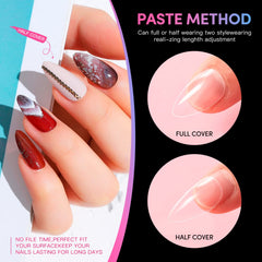 Krofaue thin edge clear almond tips offer a natural looking nail extension