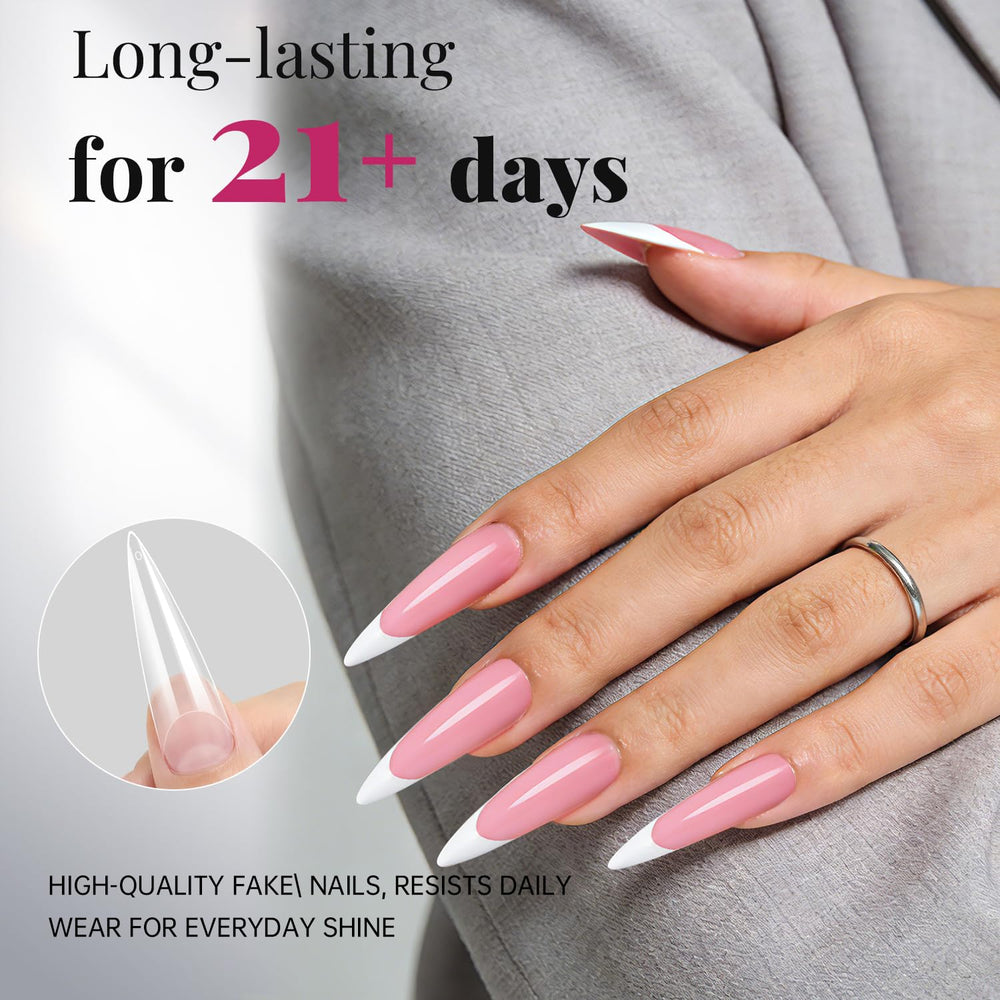 Krofaue transparent storage box for quick size selection of nail tips.