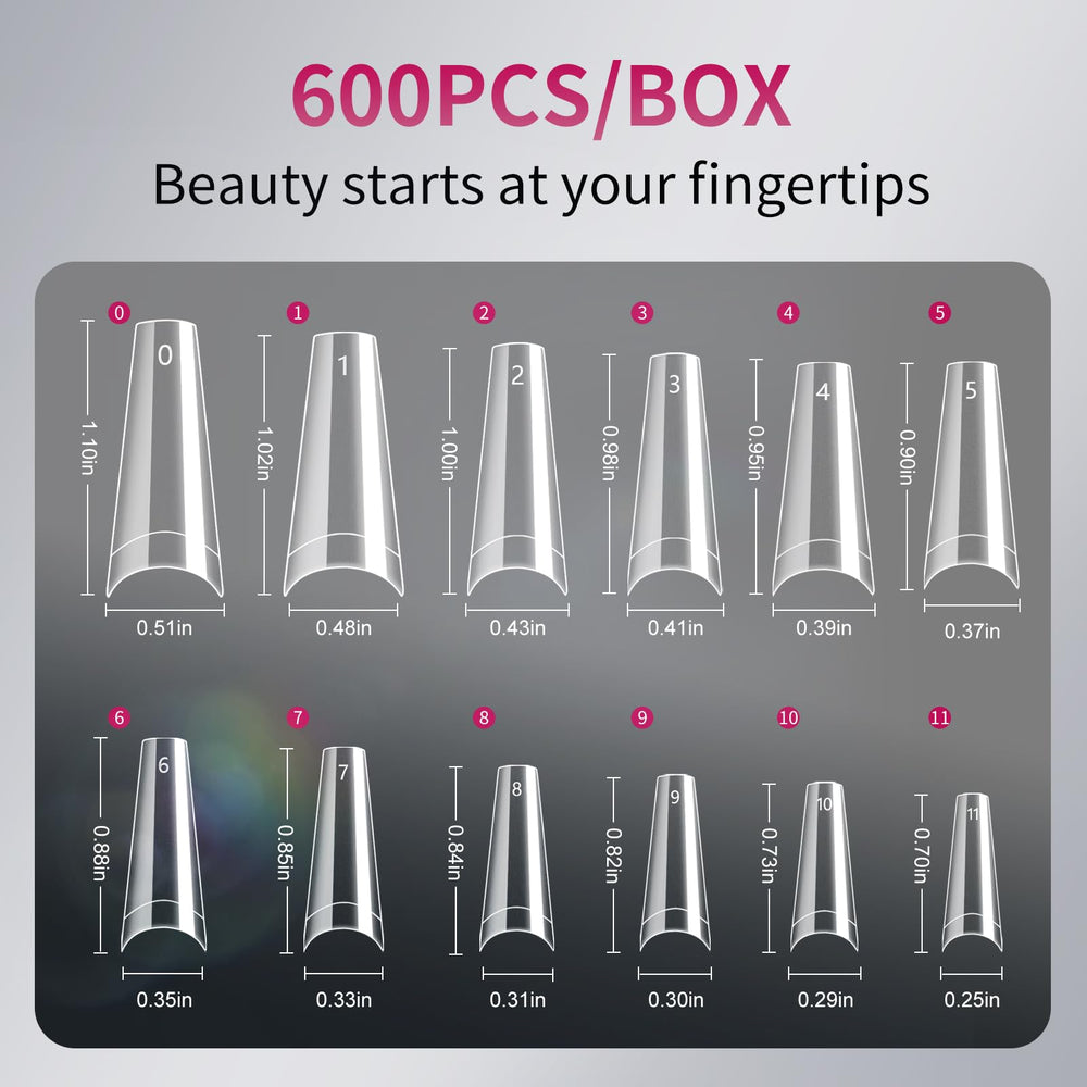 Krofaue twelve sizes durable nail tips designed to fit most fingers with ease