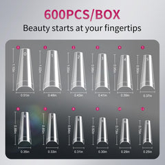 Krofaue twelve sizes durable nail tips designed to fit most fingers with ease