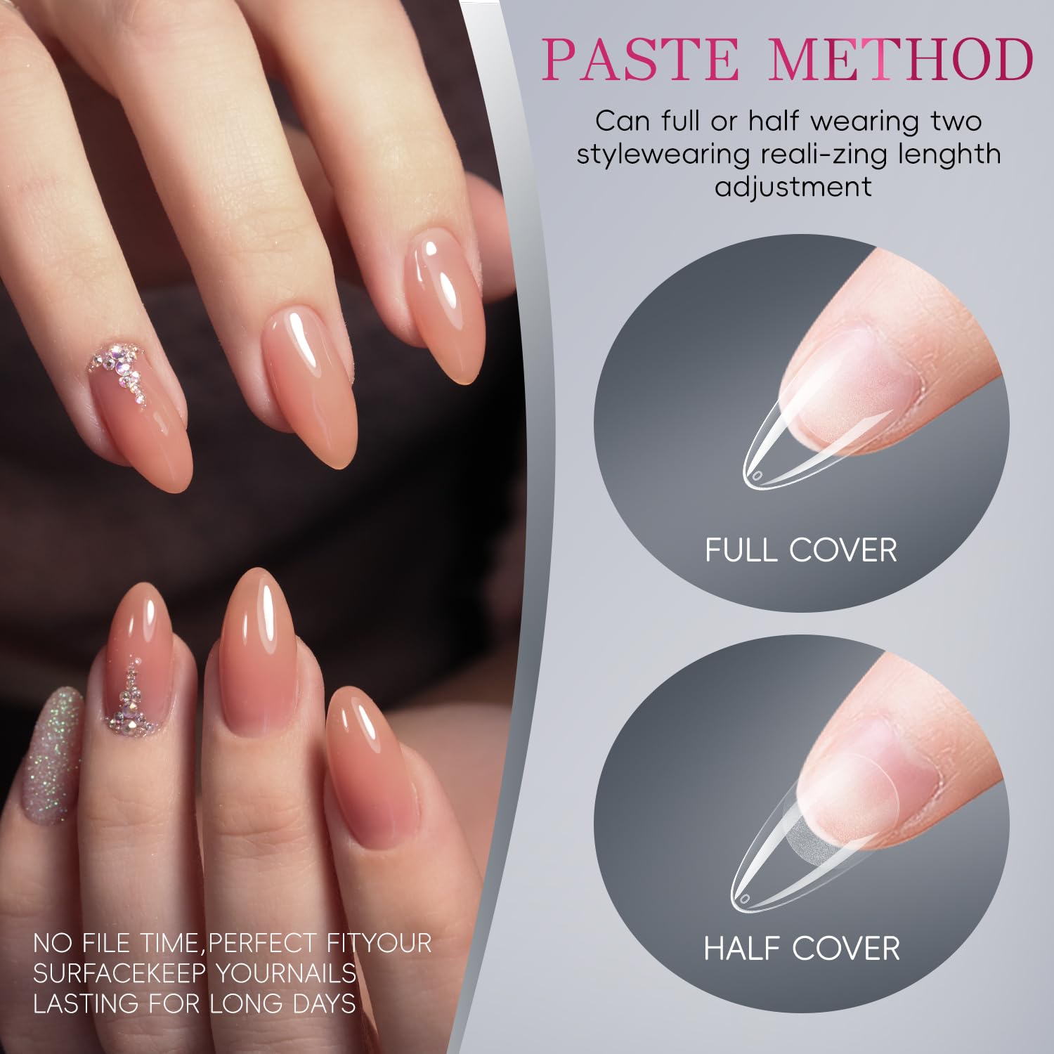 Krofaue ultra-thin collar protects natural nails during application.