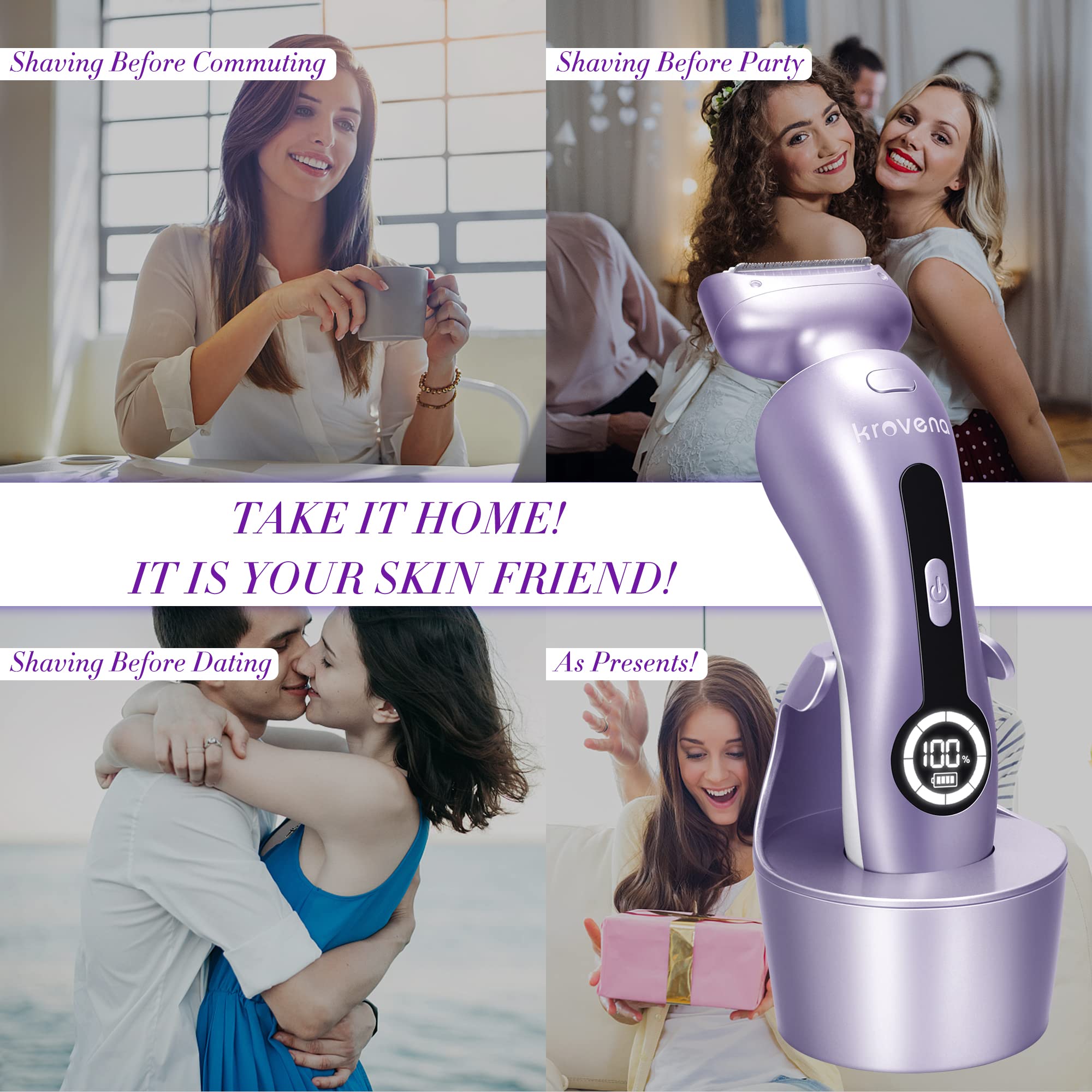 Krovena bikini and underarms trimmer for precise shaping