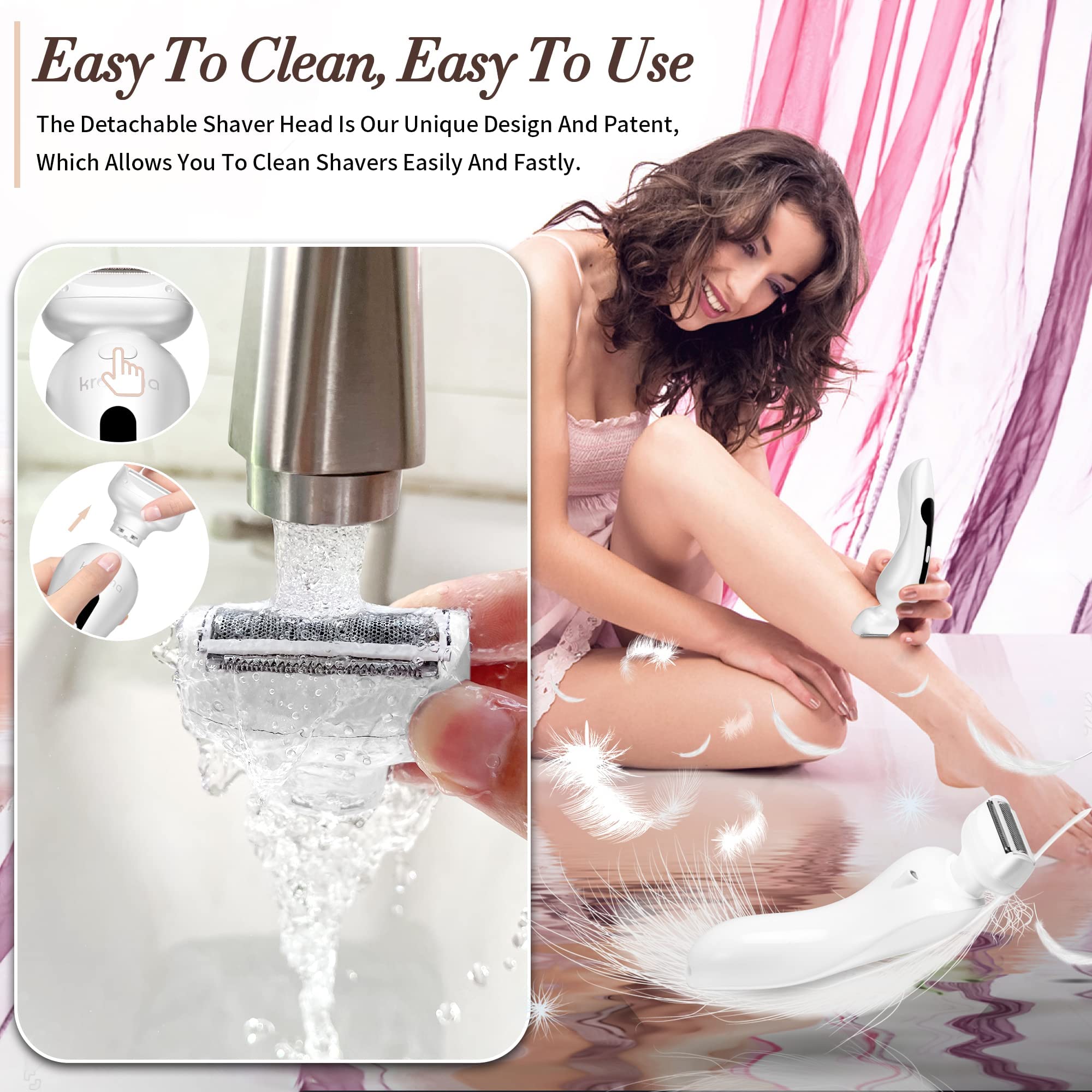 Krovena electric razor with built‑in LED light illuminating the shaving path.