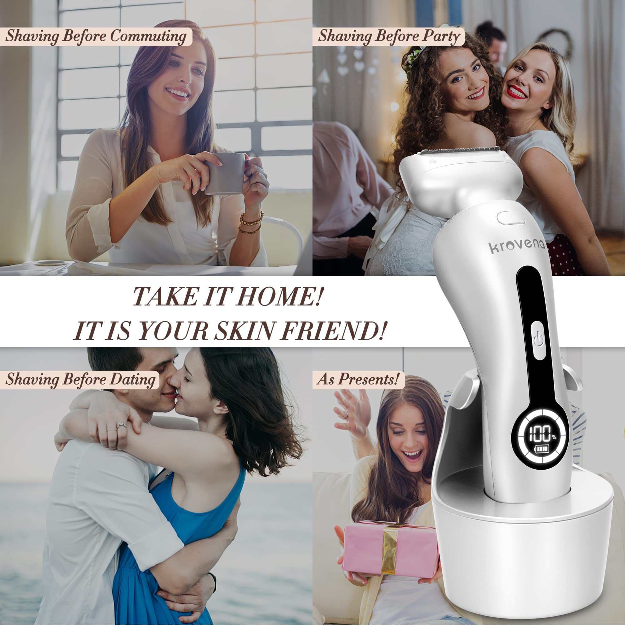 Krovena electric razor portable design ideal for travel and on‑the‑go grooming.