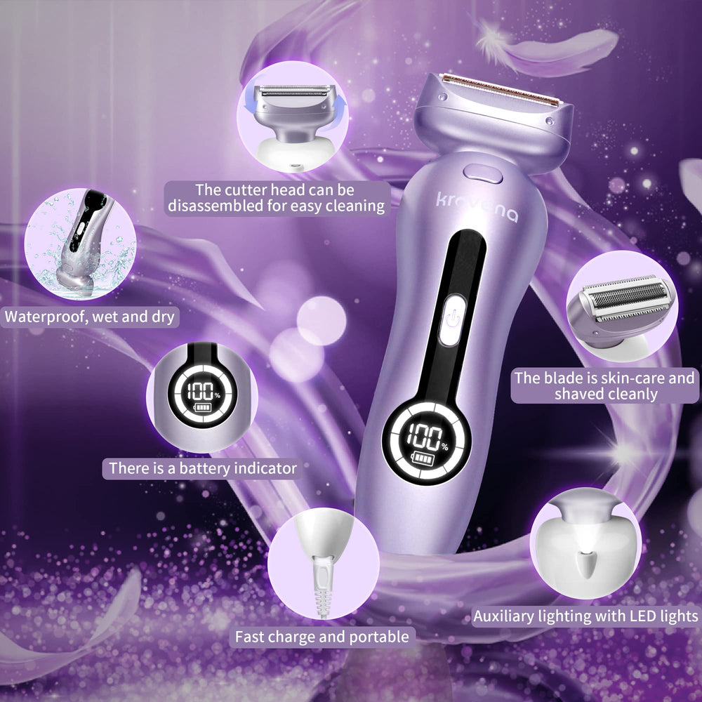 Krovena shaver with built-in LED light for precise shaving