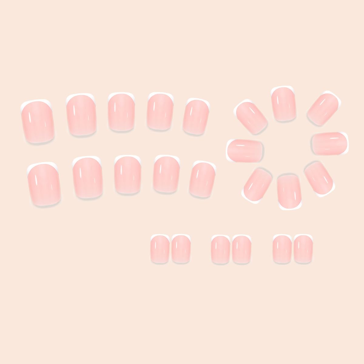 KRTBKR set de 24 uñas falsas con 12 tallas para un ajuste cómodo