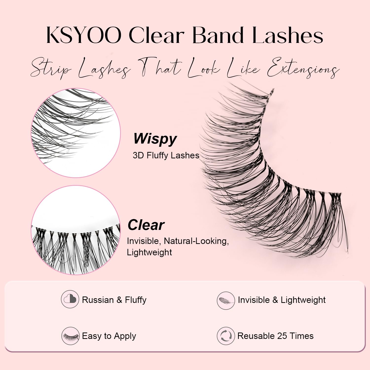 KSYOO premium faux mink lashes crafted for comfort and seamless application.