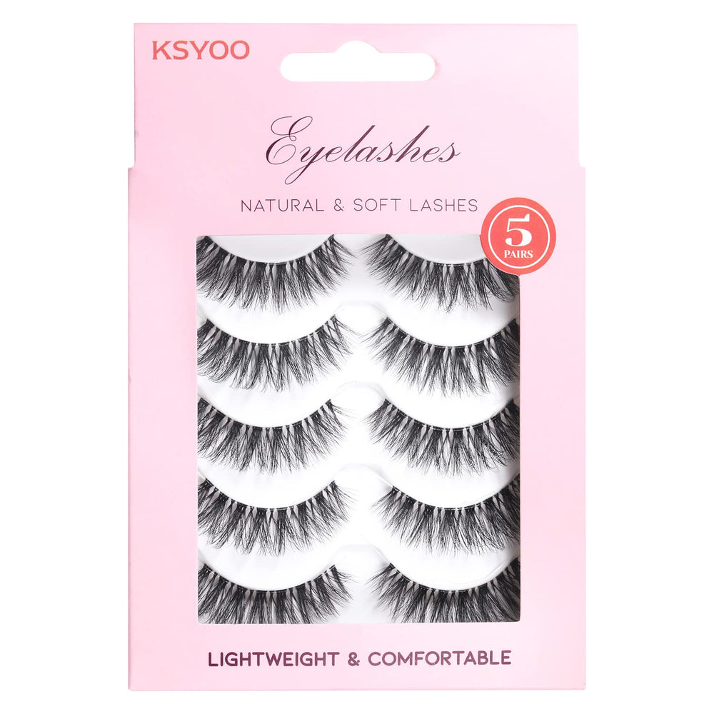 KSYOO strip lashes D curl with extension-like lift for enhanced length