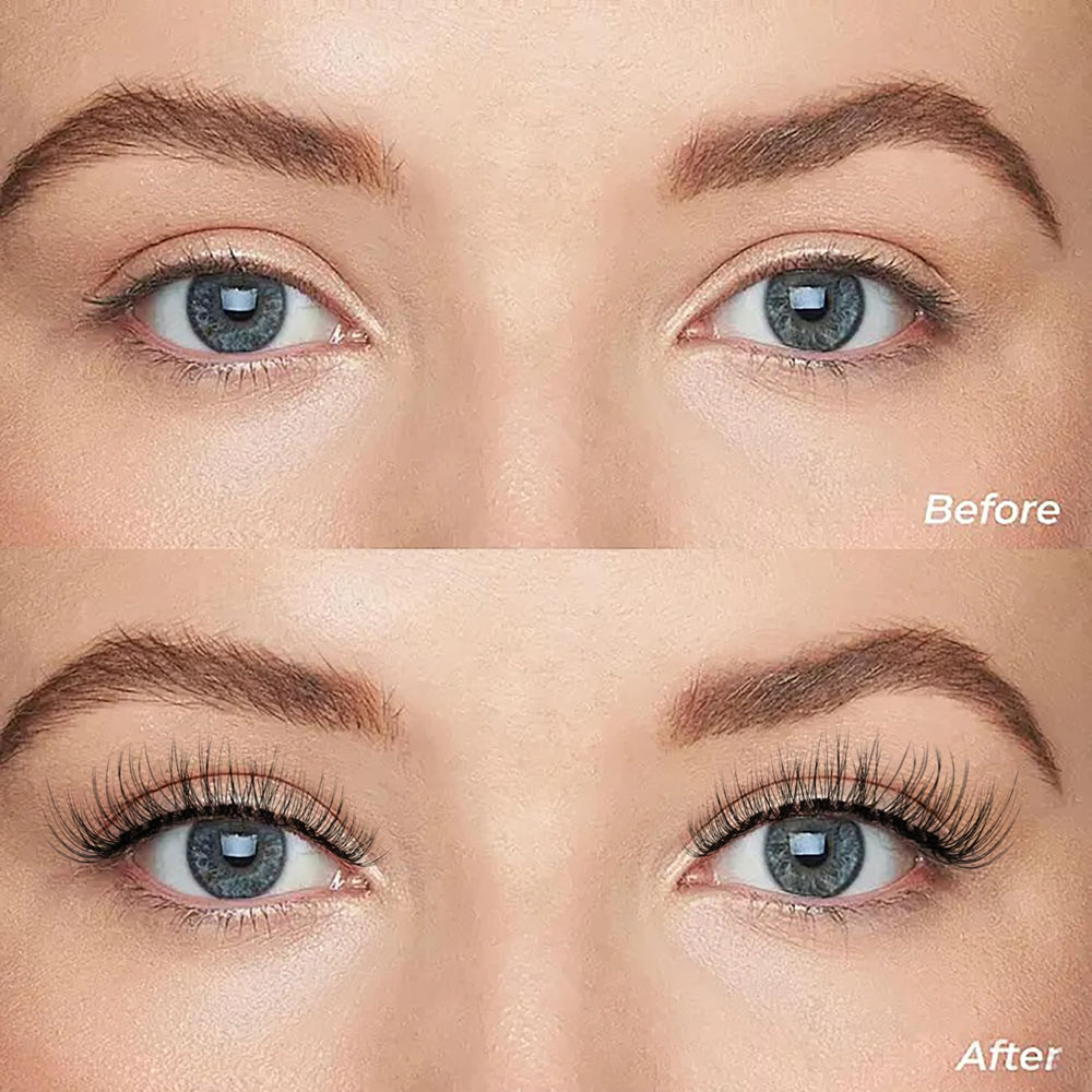 KSYOO wispy 3D faux mink lashes with clear band for natural extension-like look.