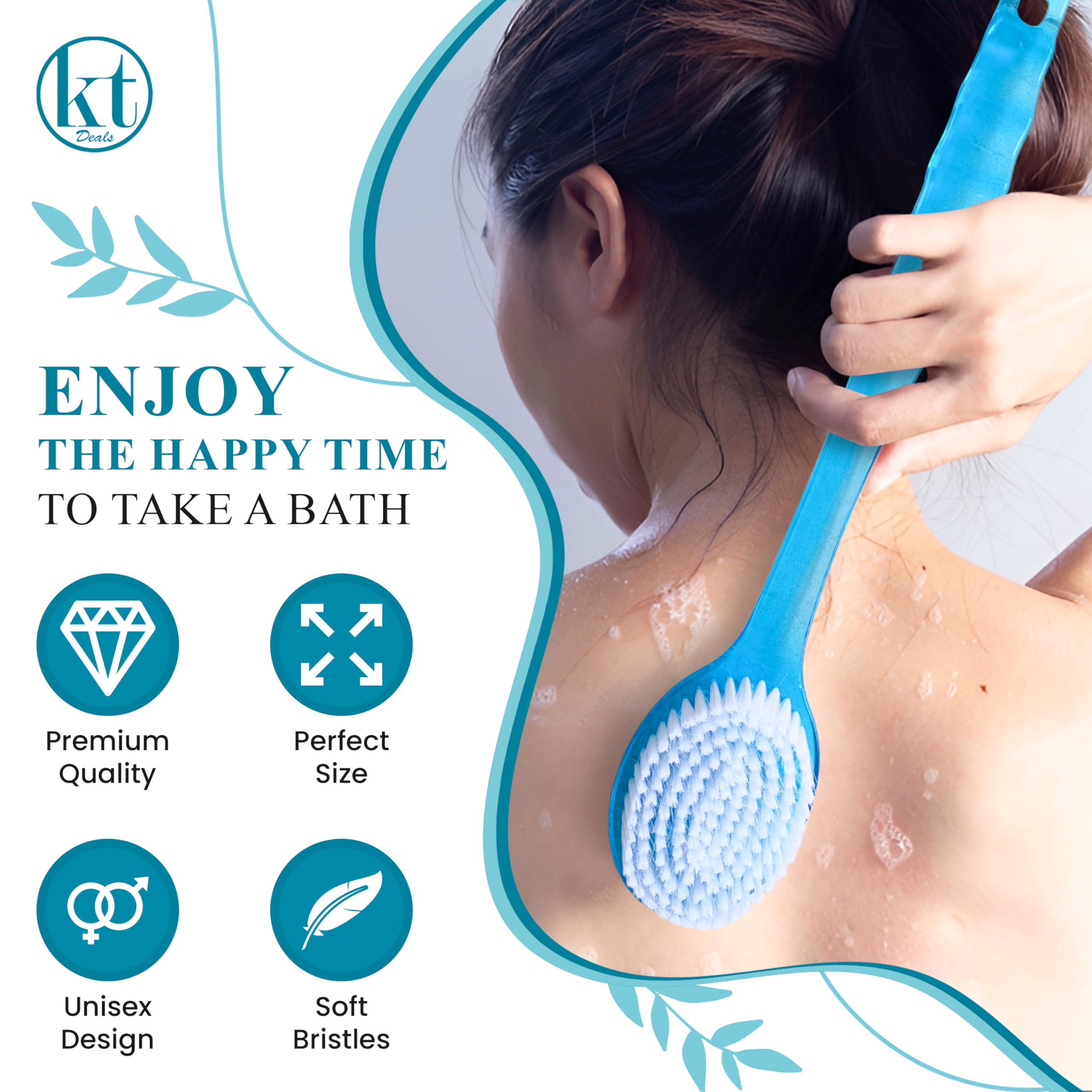 kt deals cerdas nylon suaves azul, exfoliación delicada para piel sensible.