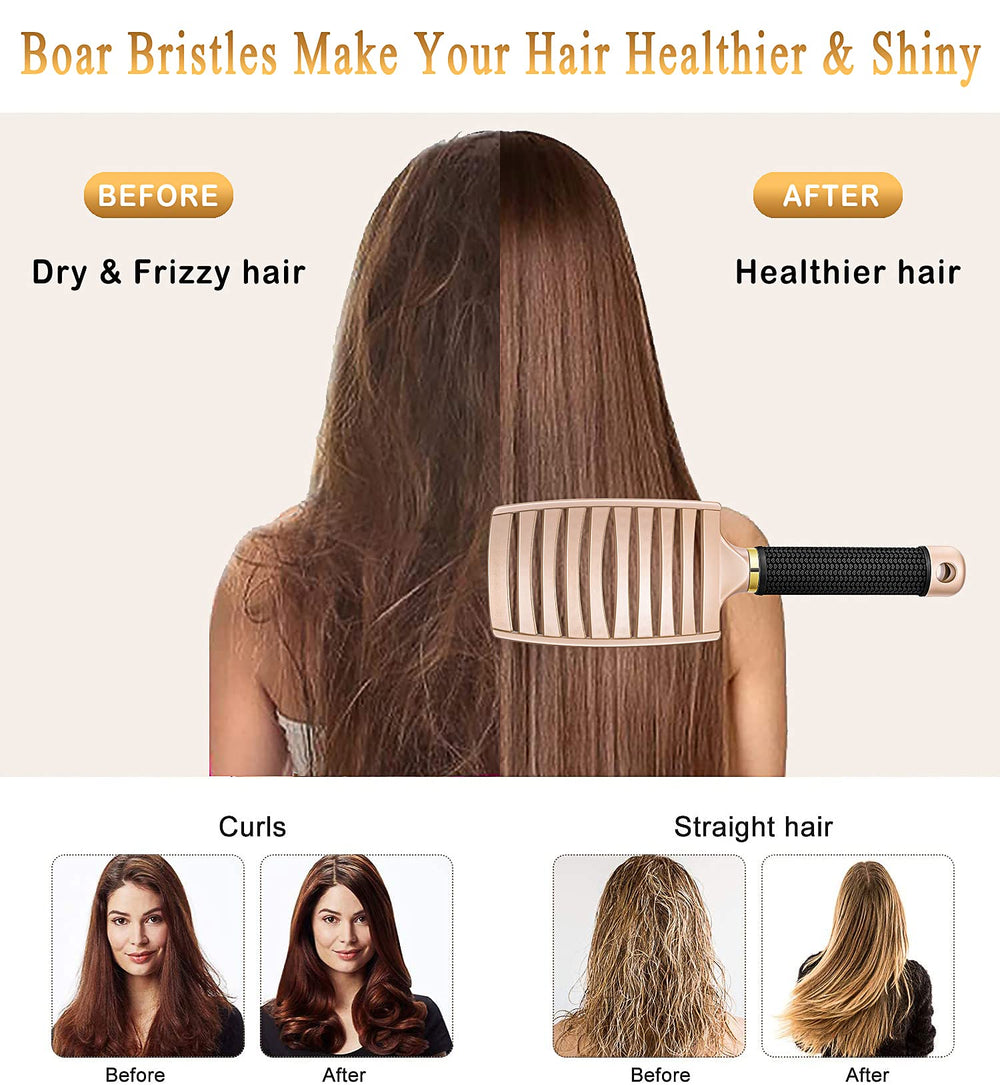 KTKUDY boar bristle detangler distributes natural oils for healthier hair