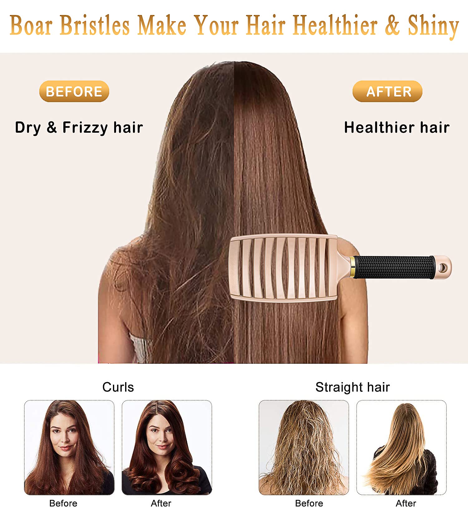 KTKUDY boar-bristle brush distributes natural oils for healthier-looking shine