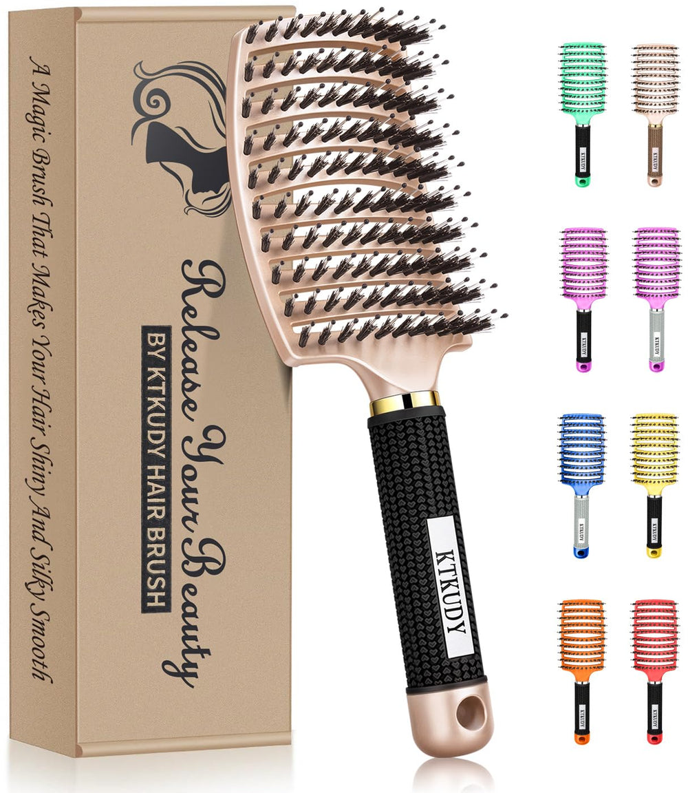 KTKUDY detangling brush focusing on knots removal for painless brushing