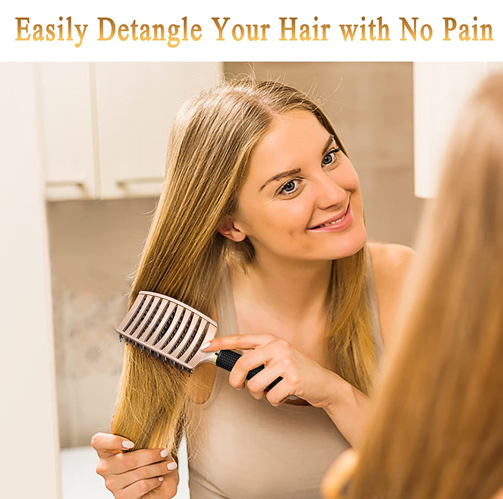 KTKUDY soft bristles glide smoothly for gentle detangling and comfort