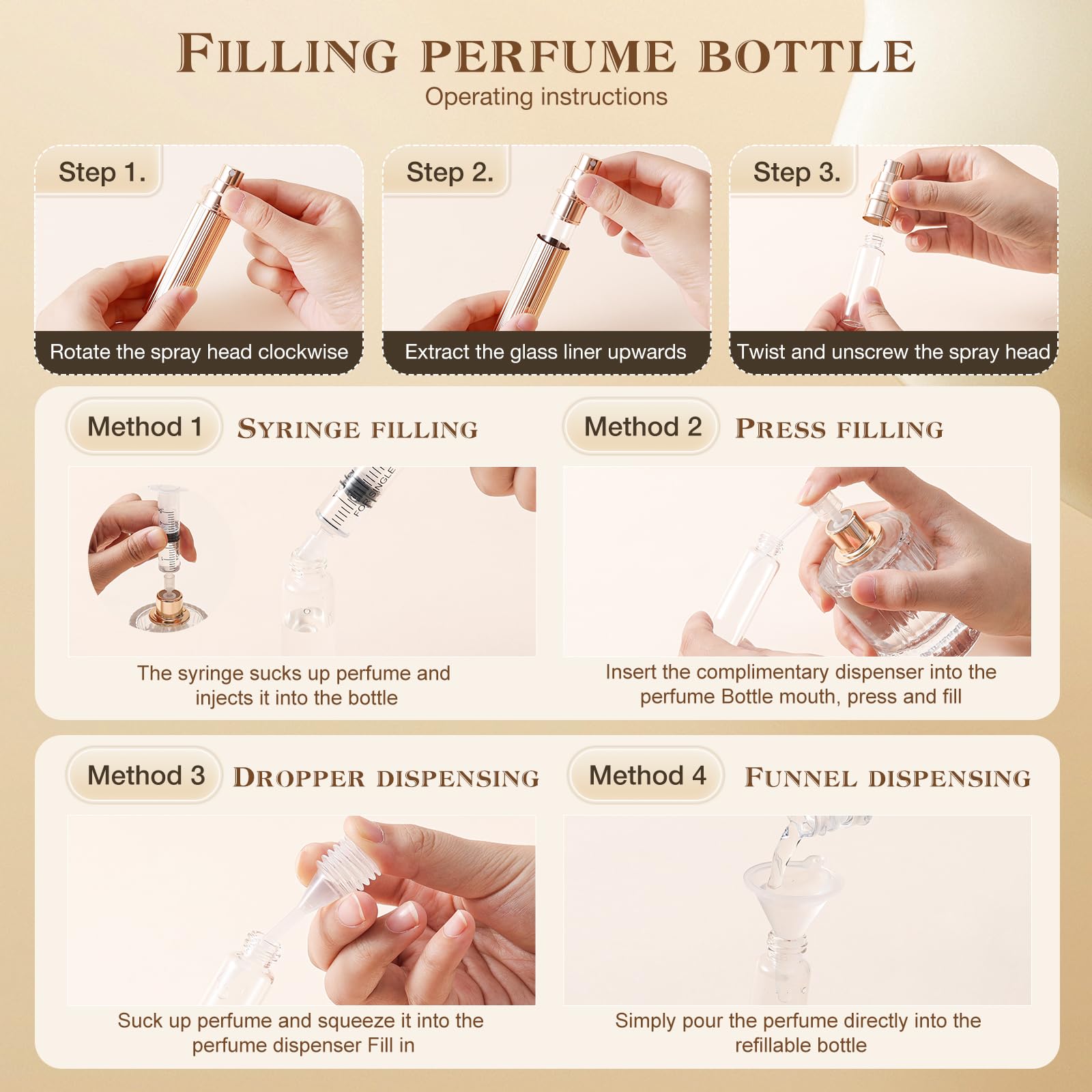 Kuangre mini cologne dispenser compact pocket-size perfect for cruises and trips