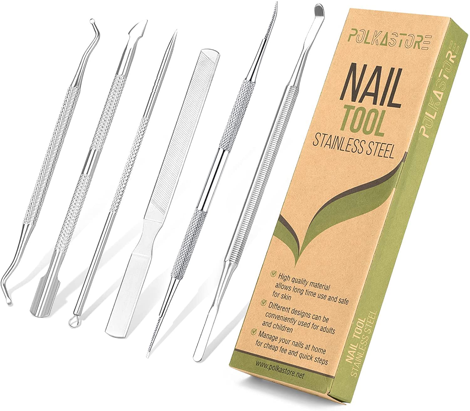 KuanStore 6-pack ingrown toenail file and lifters for precise at-home nail care