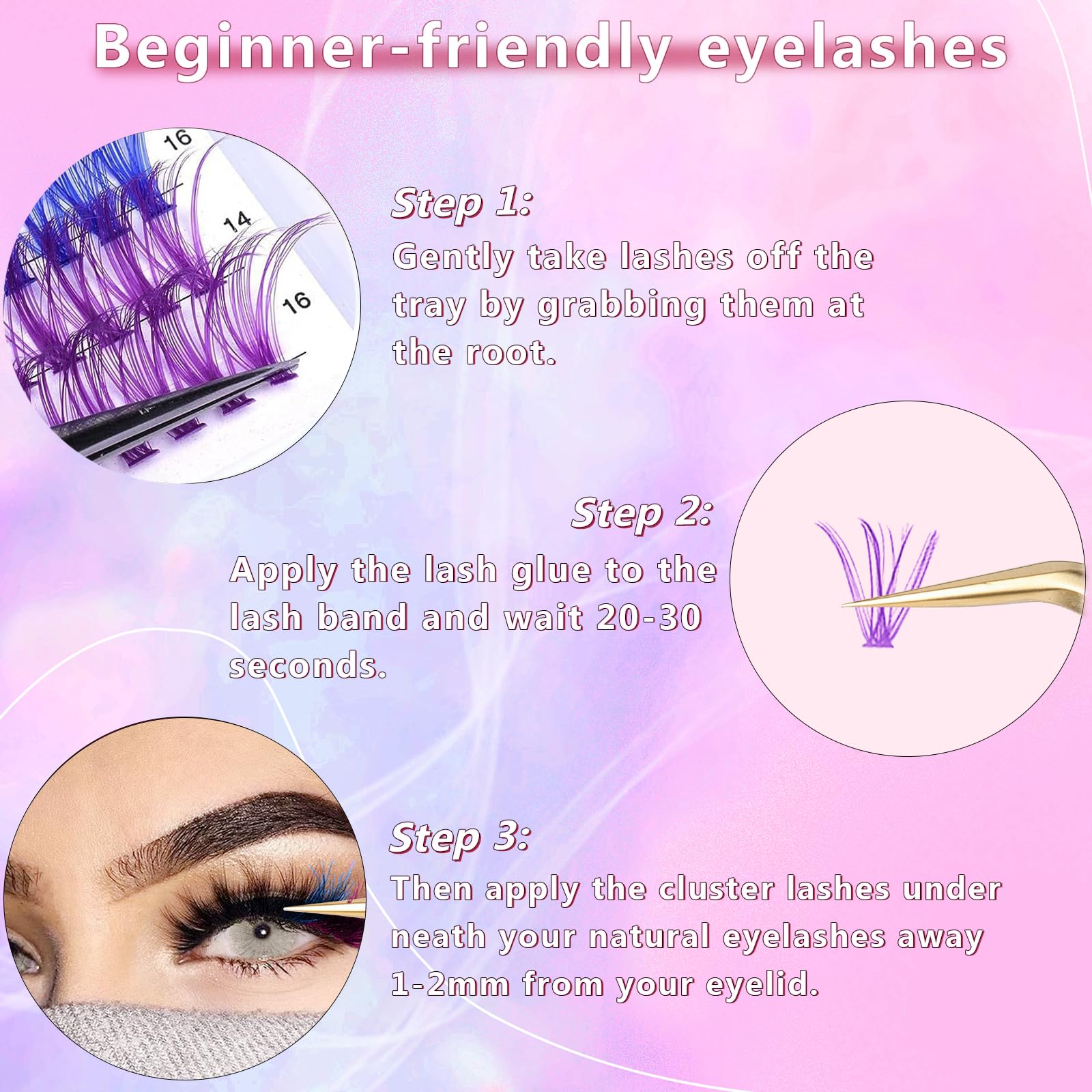 KUCKOW soft lightweight lashes stay comfortable all day.