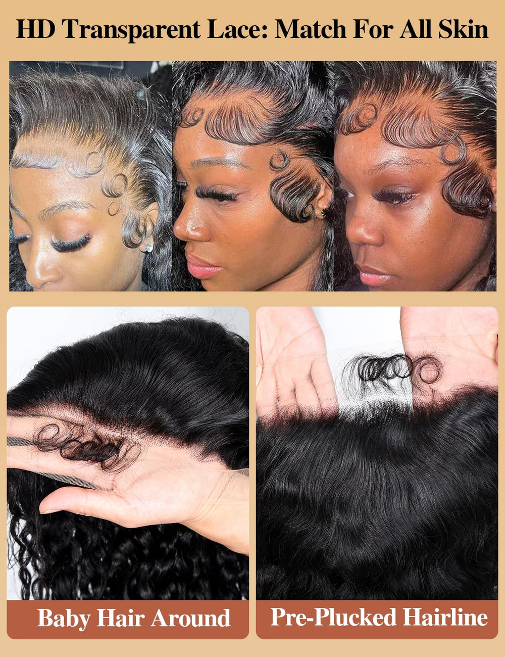 Kucmir Brazilian human hair lace front wig for realistic movement