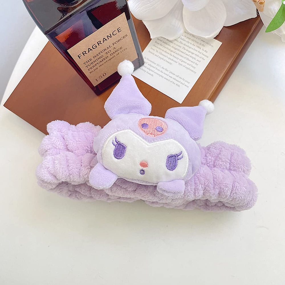 Kugiter diadema spa morada, uso diario cómodo para lavar rostro.