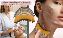 KUHEE jawline contour brushing close-up shows targeted drainage potential