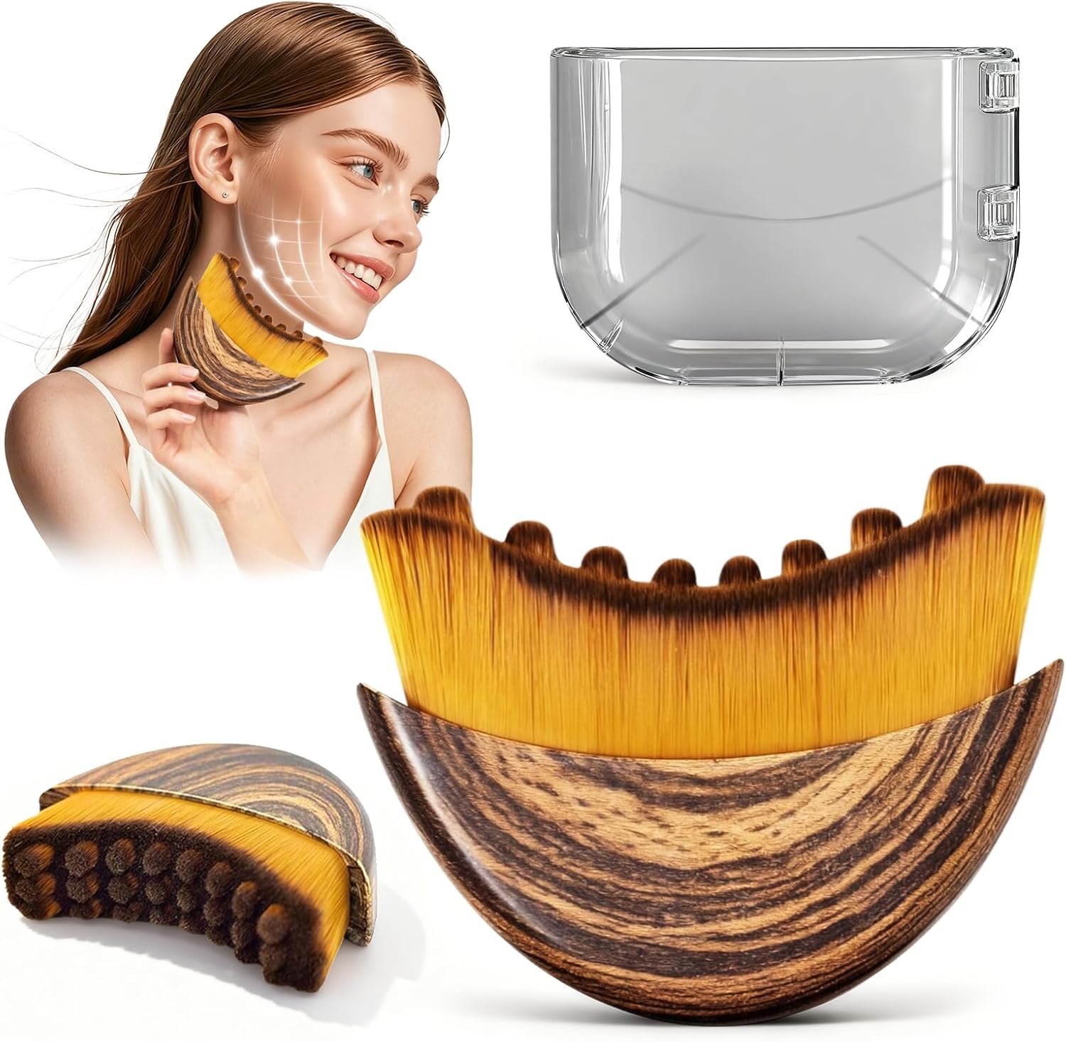 KUHEE lymphatic contour face brush close-up bristles for gentle lymphatic stimulation