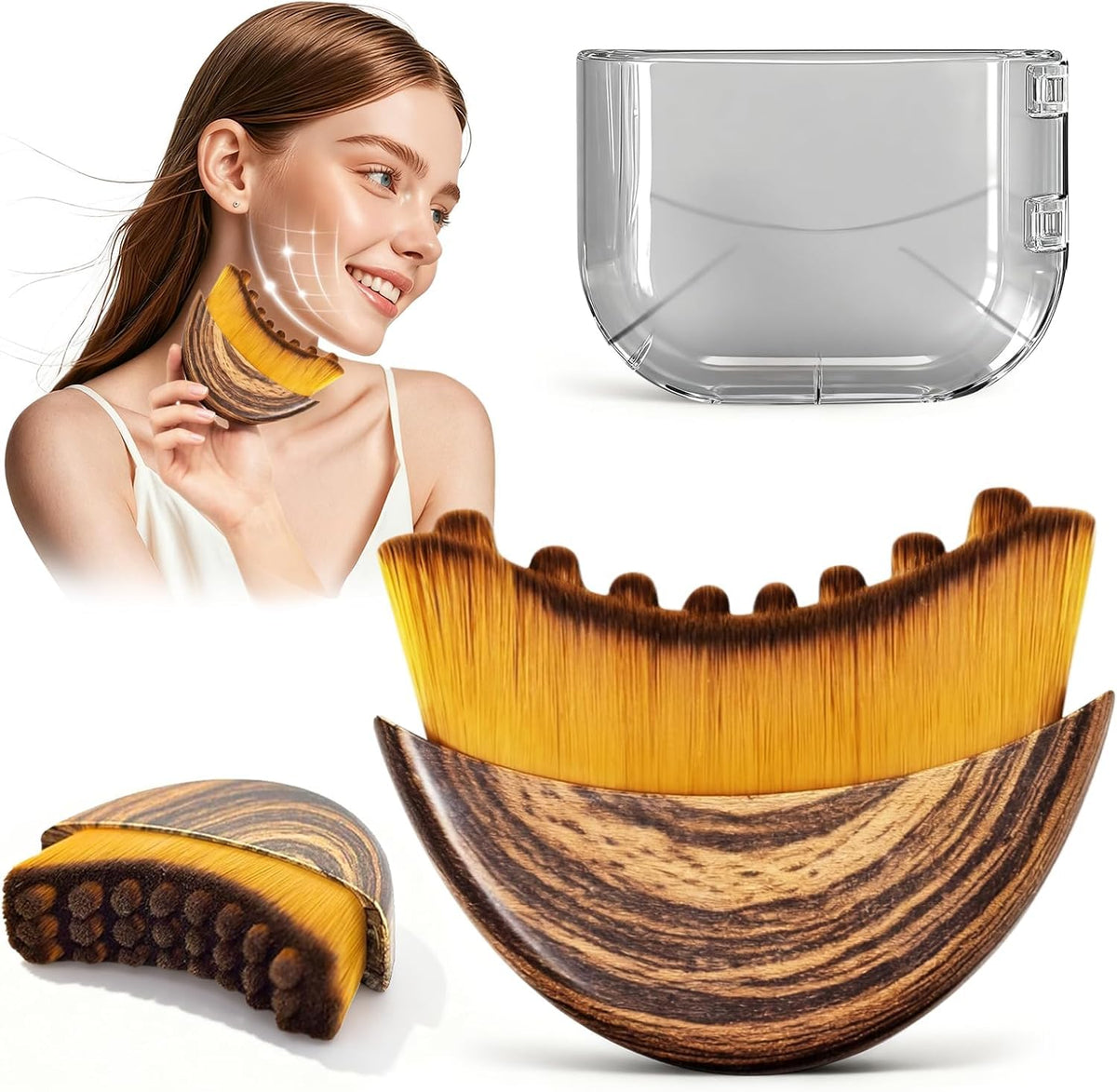 KUHEE lymphatic contour face brush close-up bristles for gentle lymphatic stimulation