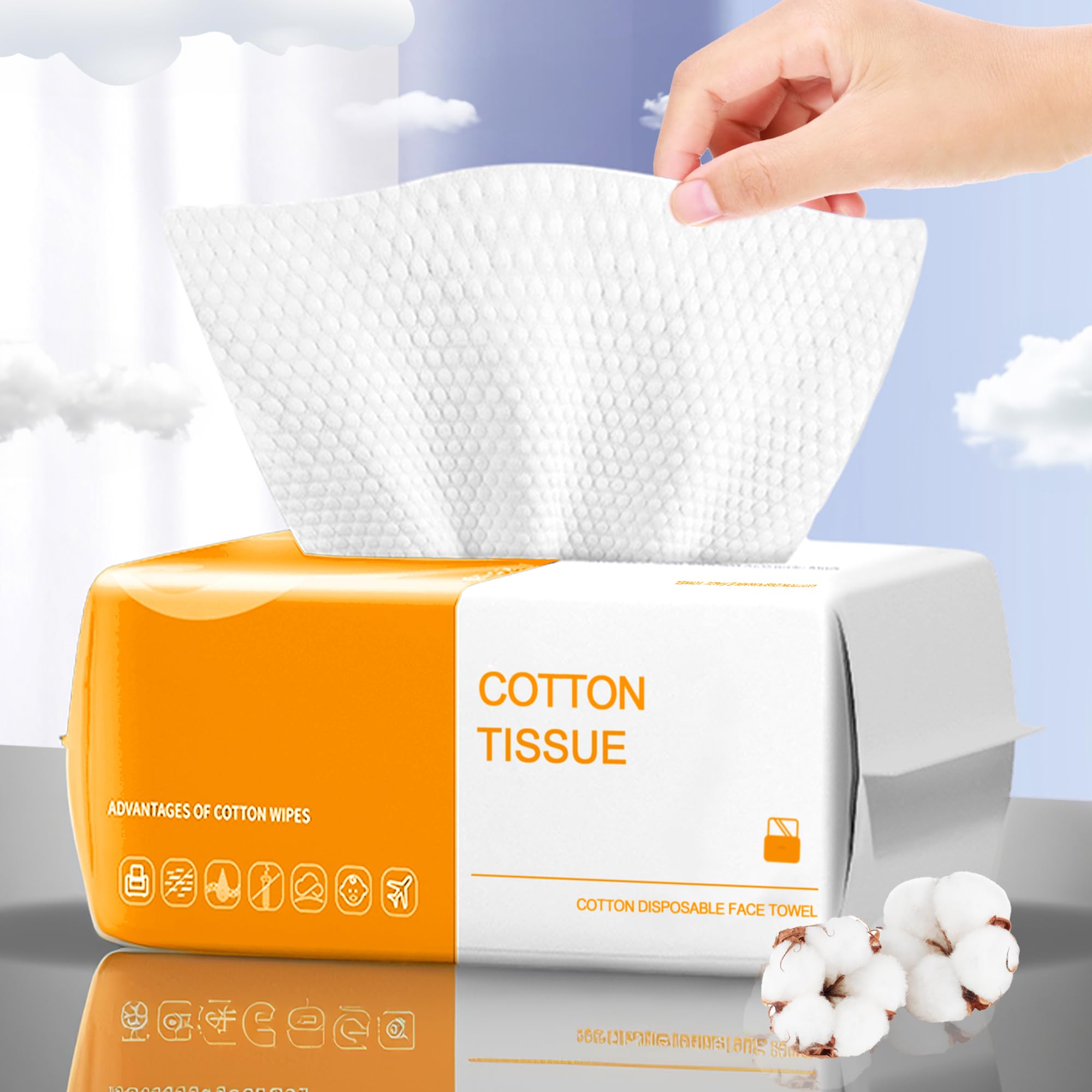 KUKEO disposable face towels in ultra-soft form for gentle cleansing.