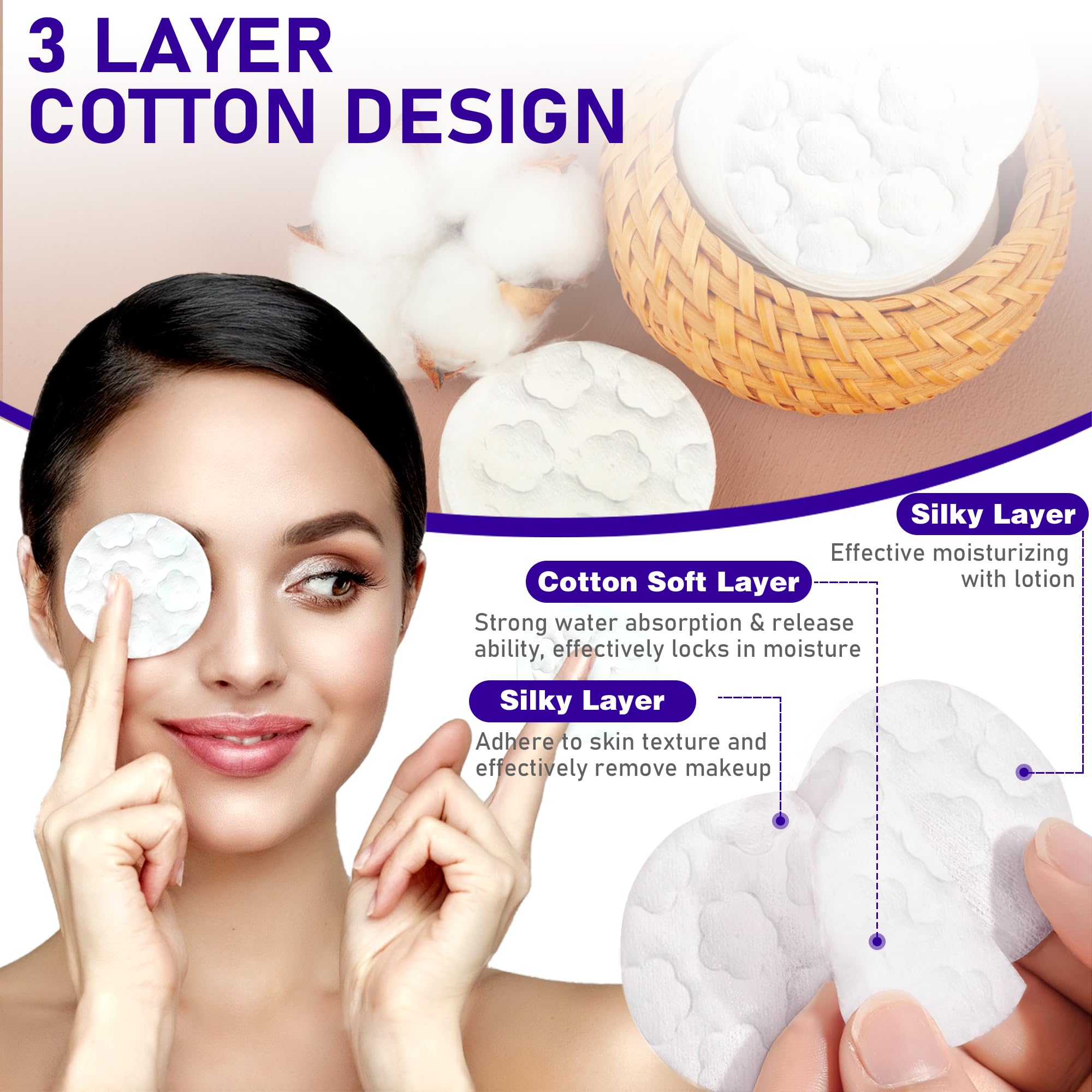 KUKEO Lint-free pads ideal for mascara and eye makeup removal