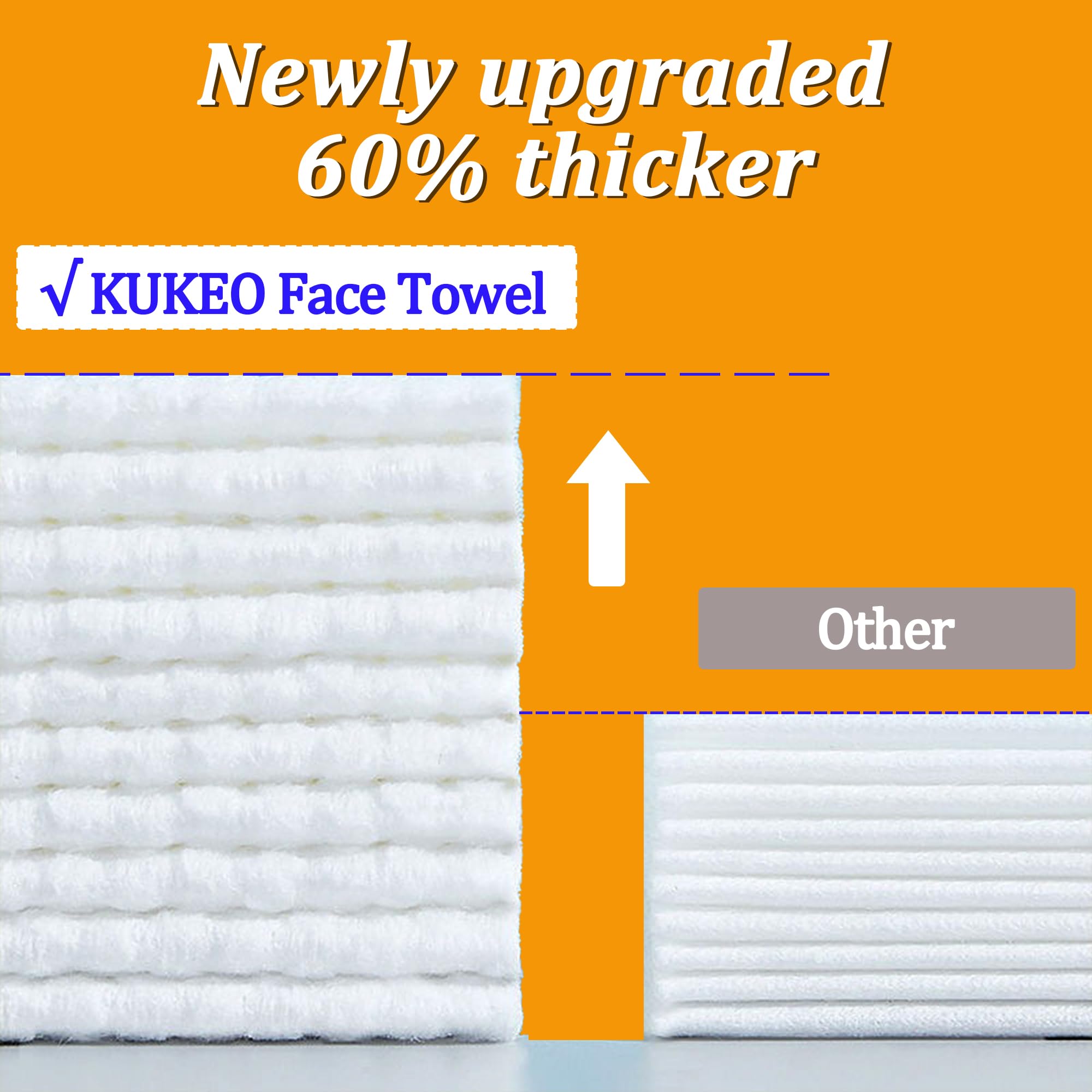 KUKEO toallas faciales desechables espesor ultra para mayor absorción.