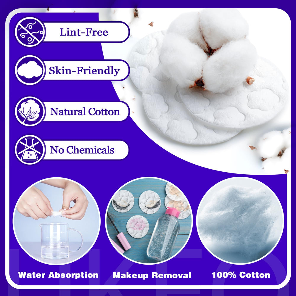 KUKEO Two- and three-layer cotton pads for extra absorbency