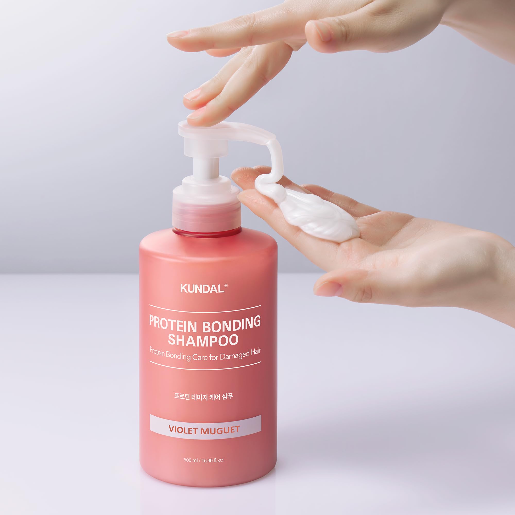 KUNDAL shampoo and conditioner pour shows smooth nozzle flow for effortless application