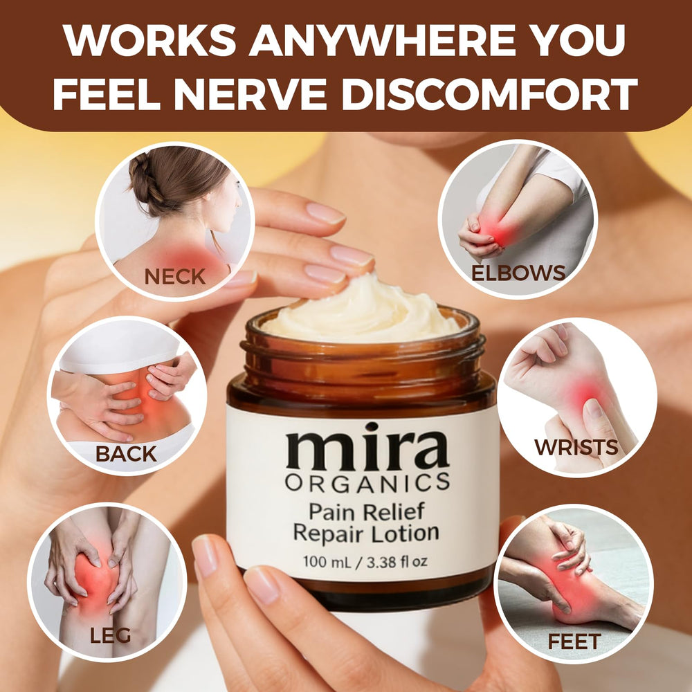 Mira formula with Arnica and Magnesium offering a gentle, natural relief impression.