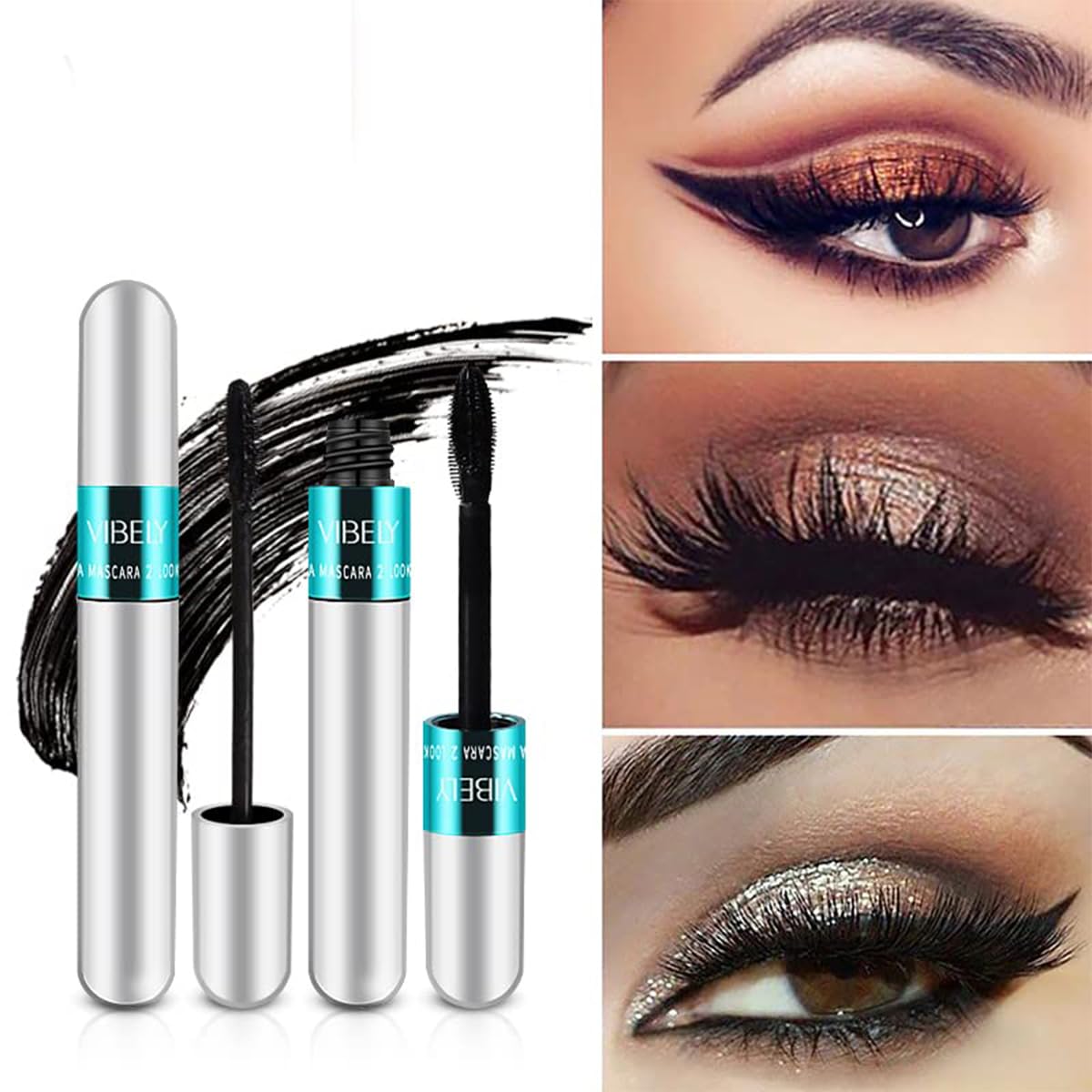 KUNSHNBEI VIBELY silk 4D lashes for a voluminous, natural finish.