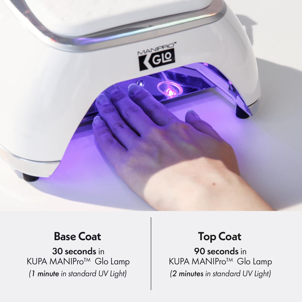 KUPA GelFinity gel base coat clear-formula ensures seamless color grip.