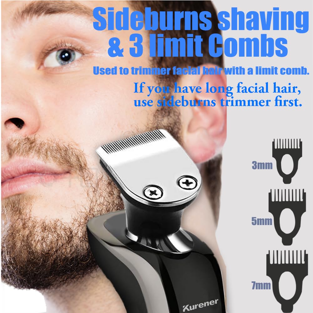 Kurener 4-in-1 heads including nose trimmer for versatile grooming.