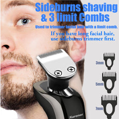 Kurener 4-in-1 heads including nose trimmer for versatile grooming.