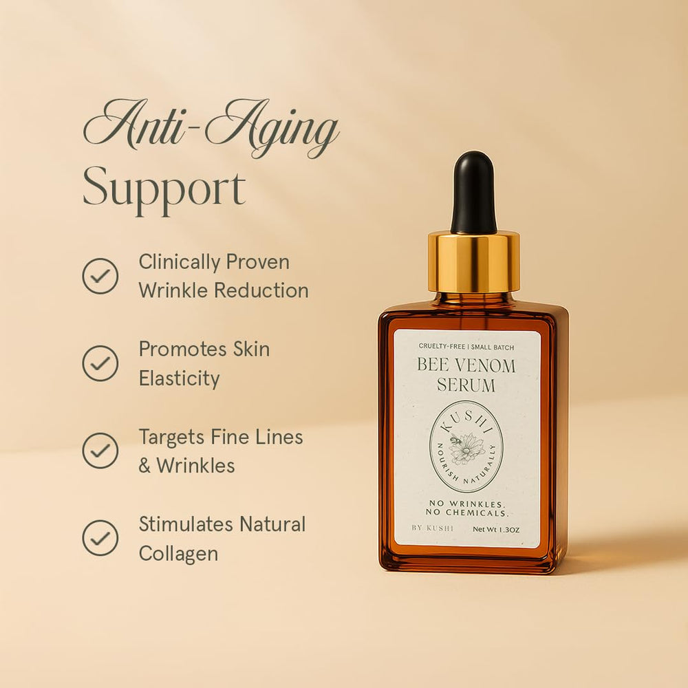 KUSHI Bee Venom Serum pump-top for easy, precise application