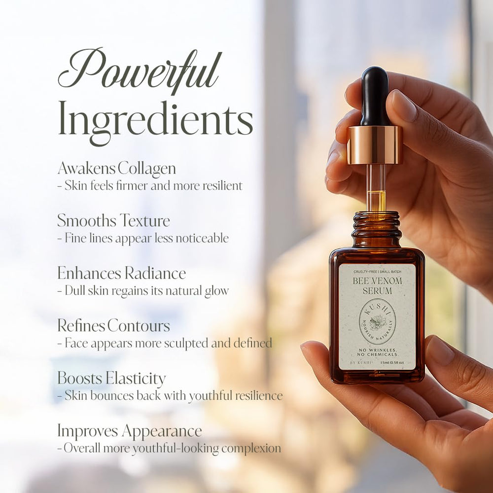 KUSHI Bee Venom Serum texture swirl for a smooth feel