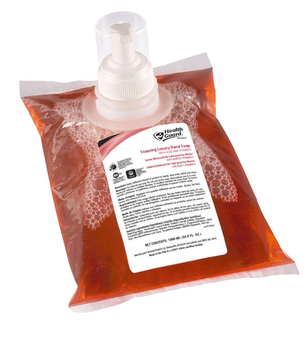 Health Guard jabón espumoso rosa para manos, espuma suave