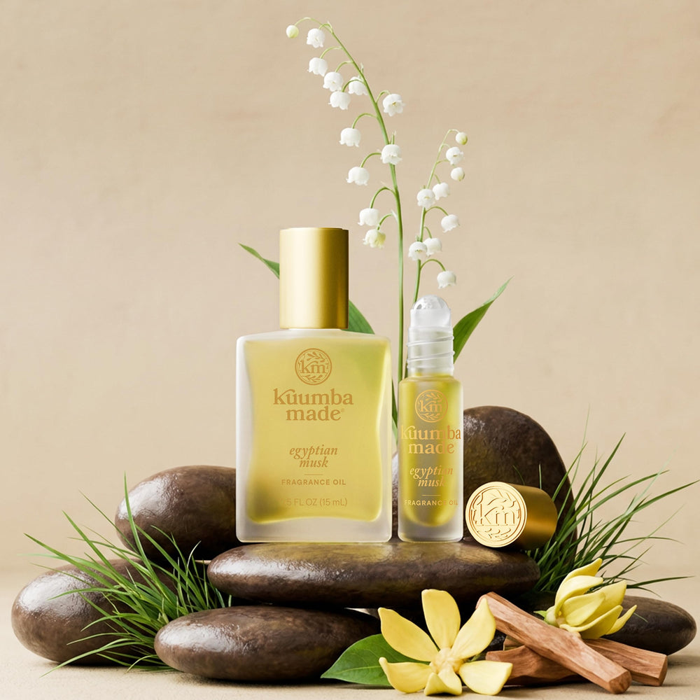 Kuumba Made Egyptian Musk cruelty-free label–ethically crafted fragrance.