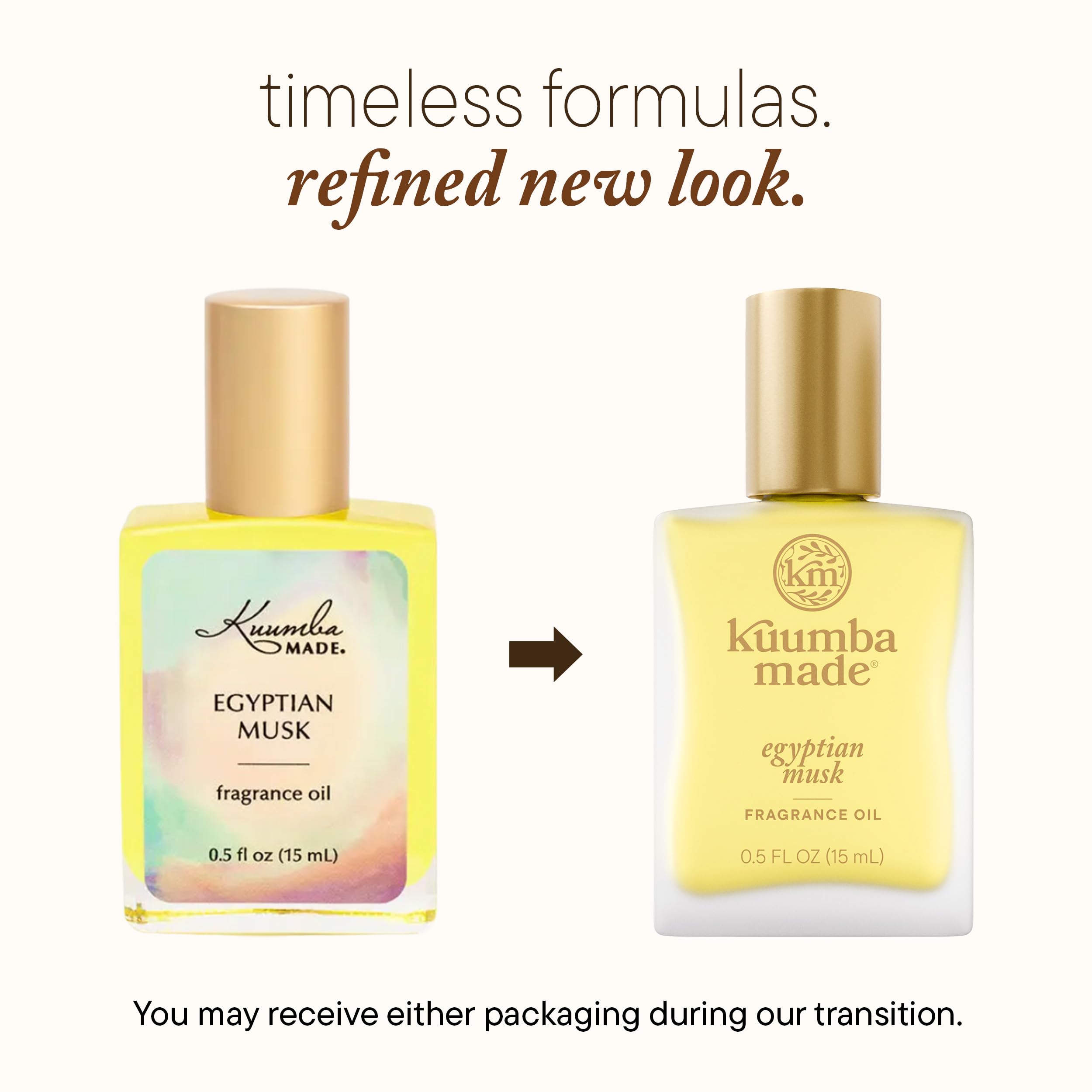 Kuumba Made Egyptian Musk roll-on application for on-the-go touch-ups