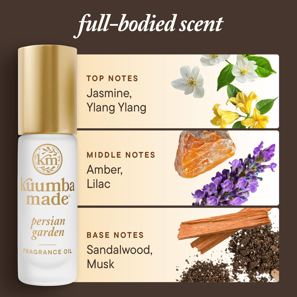 Kuumba Made Persian Garden long-lasting roller demonstrates extended wear.
